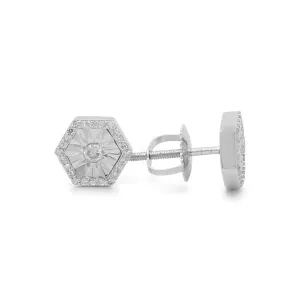 10K White Gold Rhombus Fashion Diamond Women's Earrings