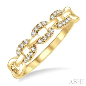 1/10 Ctw Round Cut Diamond Paper Clip Ring in 10K Yellow Gold