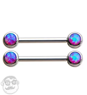 14G Purple Opalite Nipple Ring Barbell