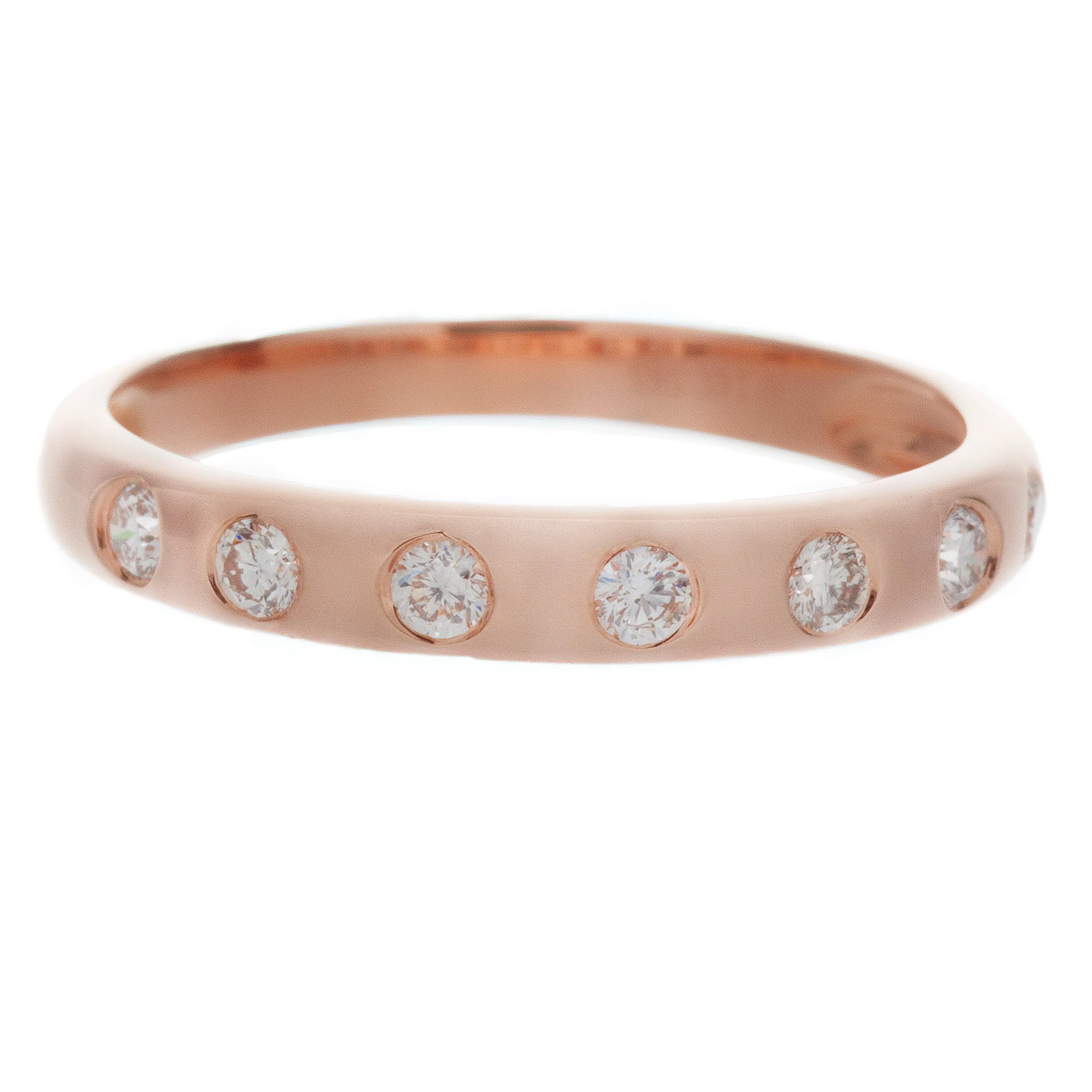 14k Rose Gold Diamond Band