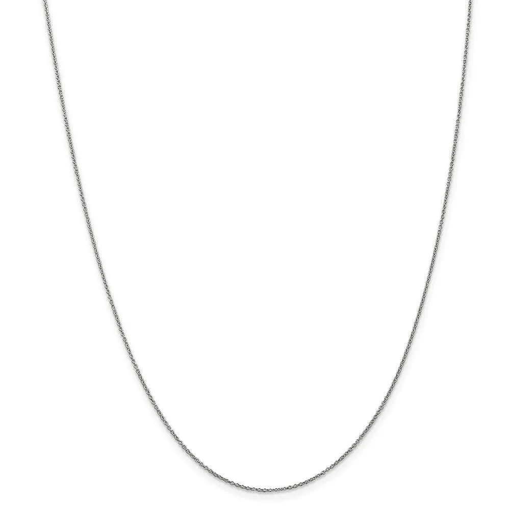 14k White Gold 0.80mm Solid Polish Cable Chain