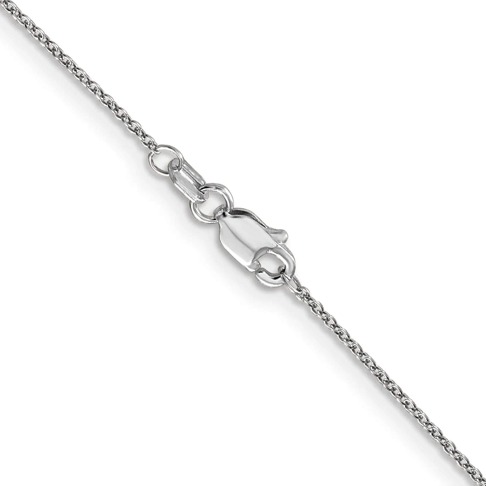 14k White Gold 0.80mm Solid Polish Cable Chain