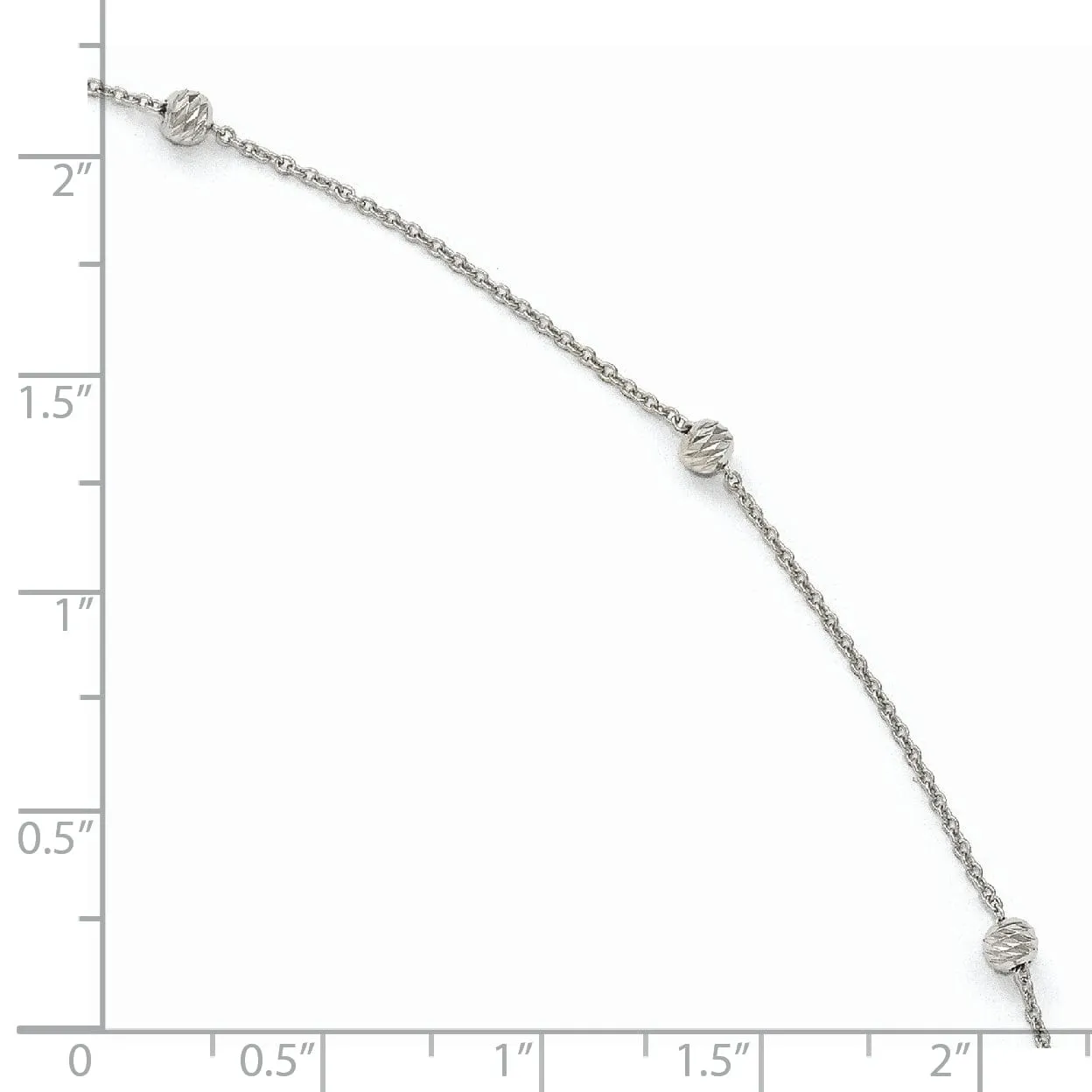 14k White Gold D.C Beaded Anklet