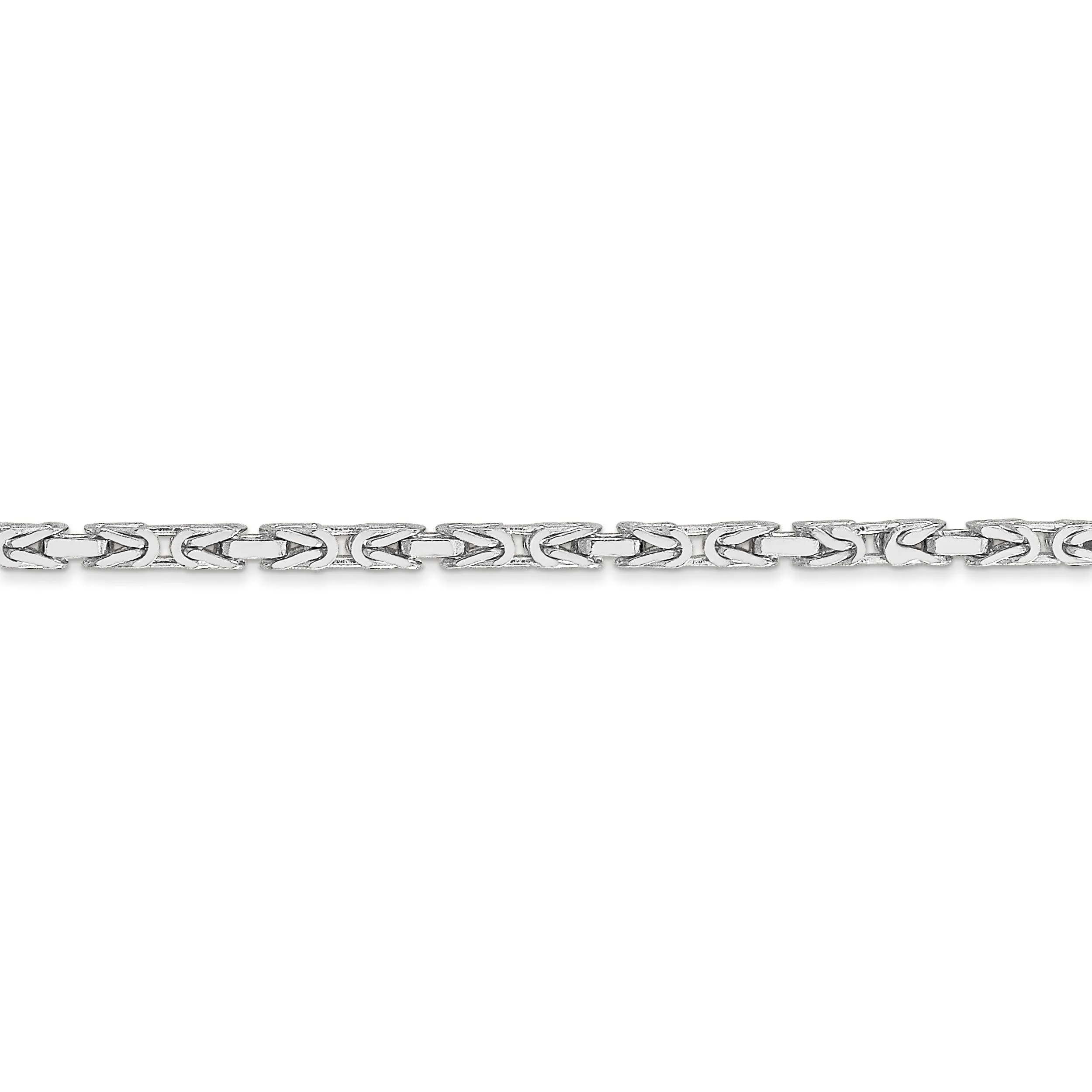 14k White Gold Polished 2.00mm Byzantine Chain