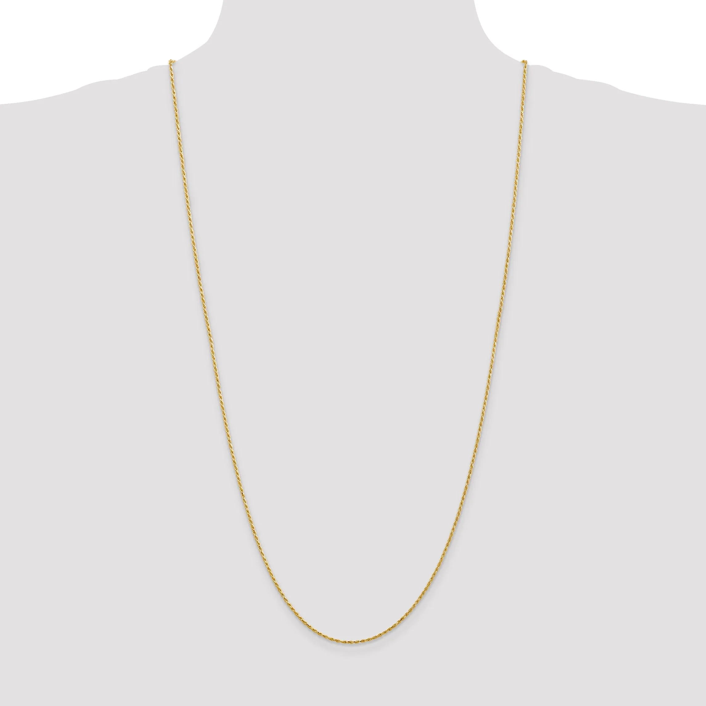 14k Yellow Gold 1.30mm Diamond Cut Rope Chain