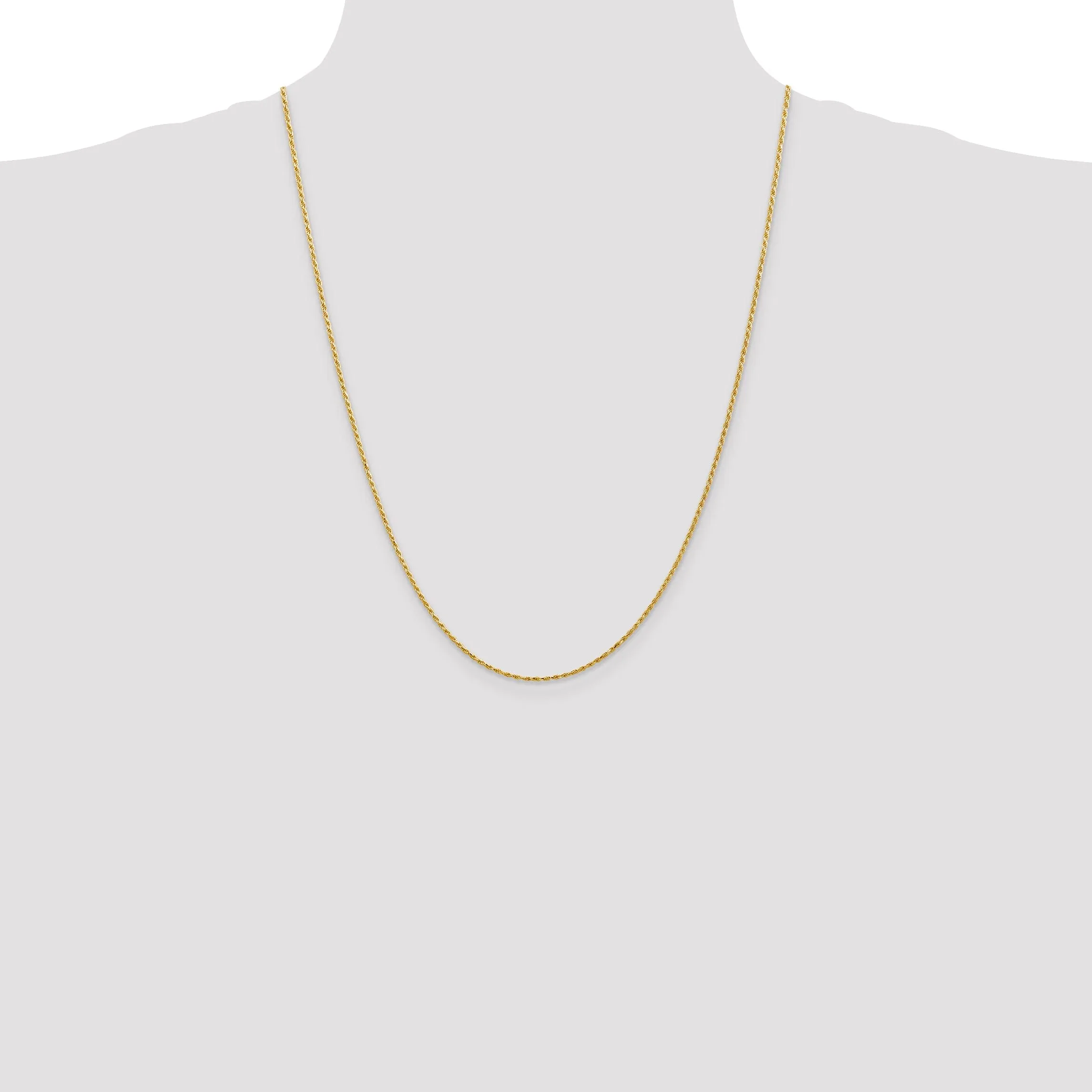 14k Yellow Gold 1.30mm Diamond Cut Rope Chain