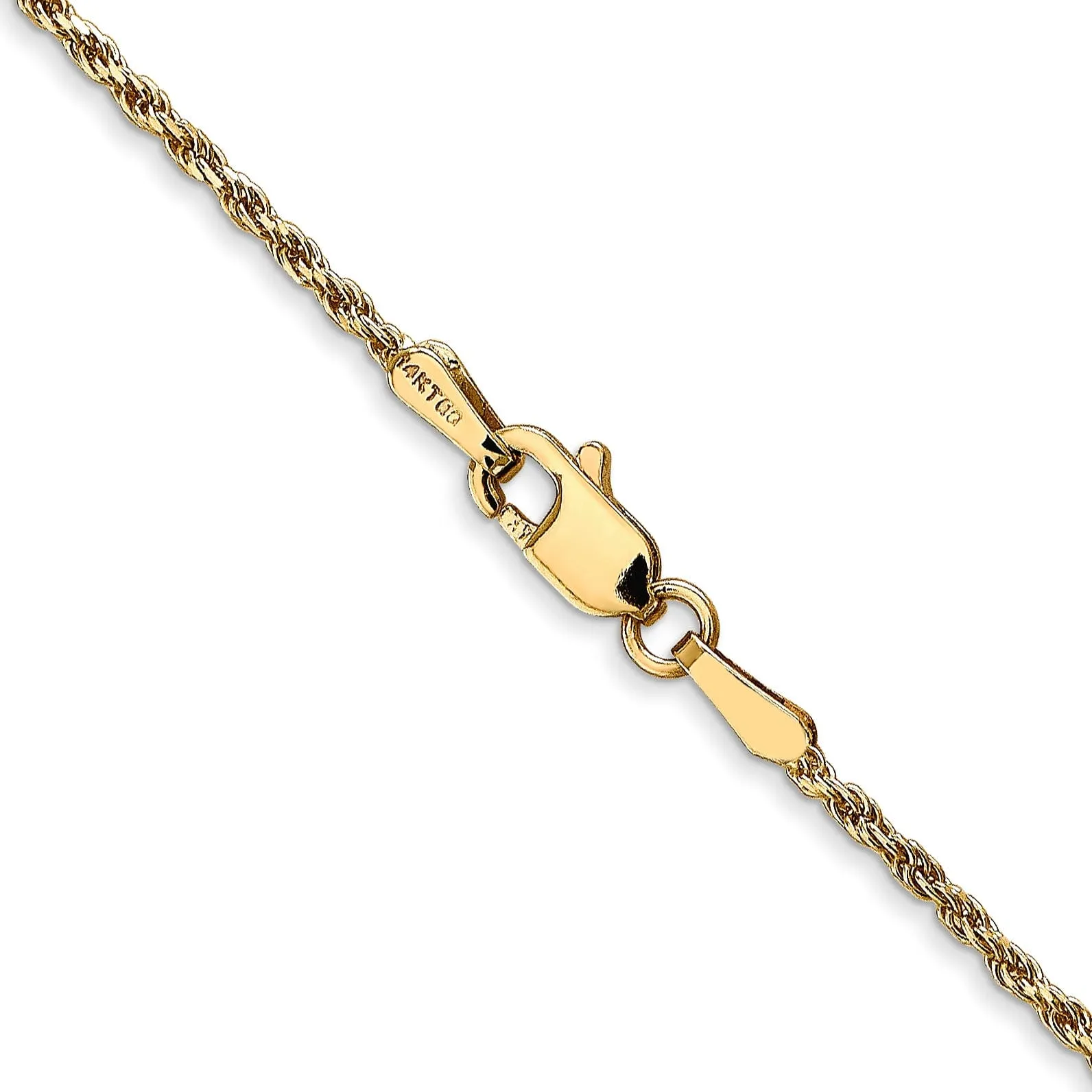 14k Yellow Gold 1.30mm Diamond Cut Rope Chain