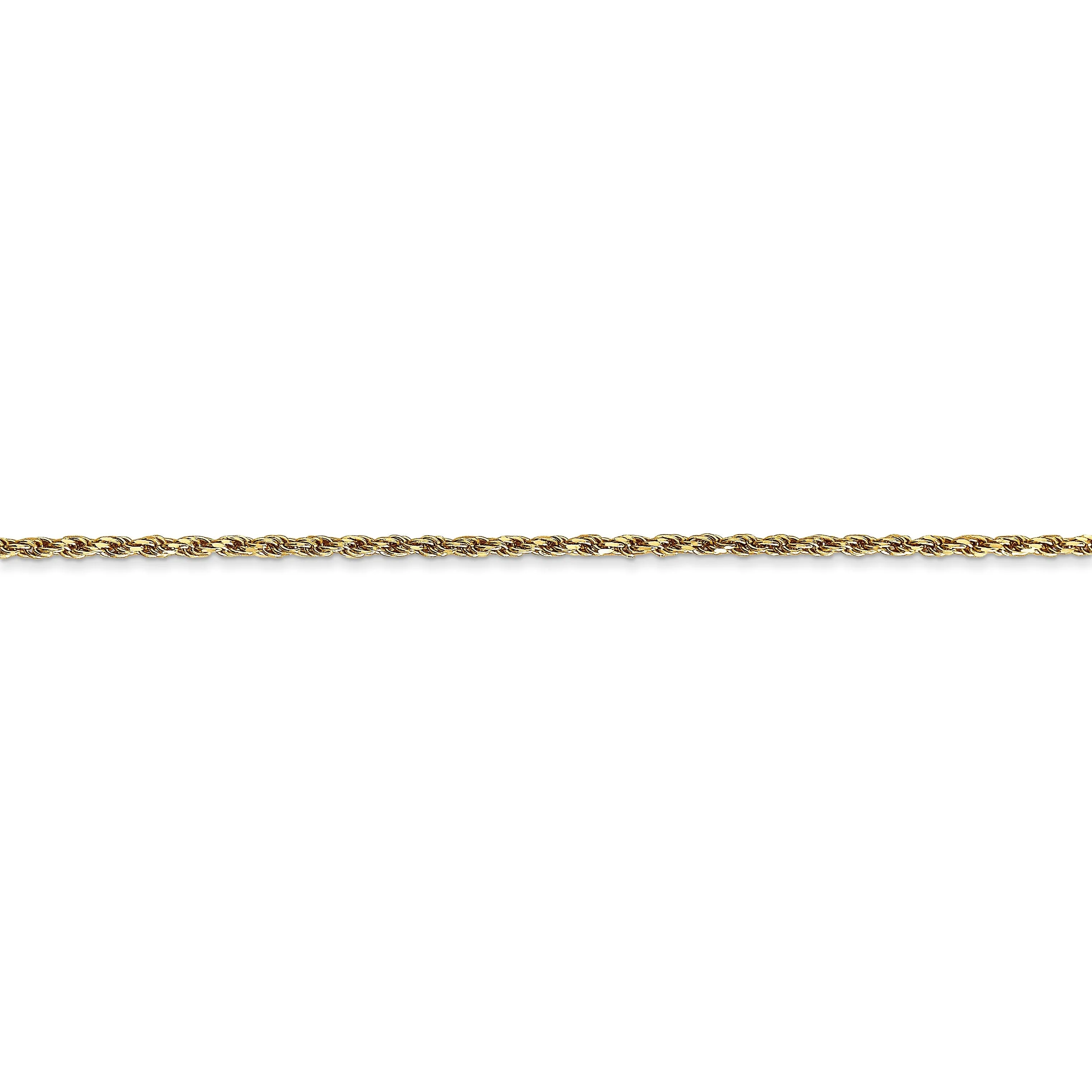 14k Yellow Gold 1.30mm Diamond Cut Rope Chain