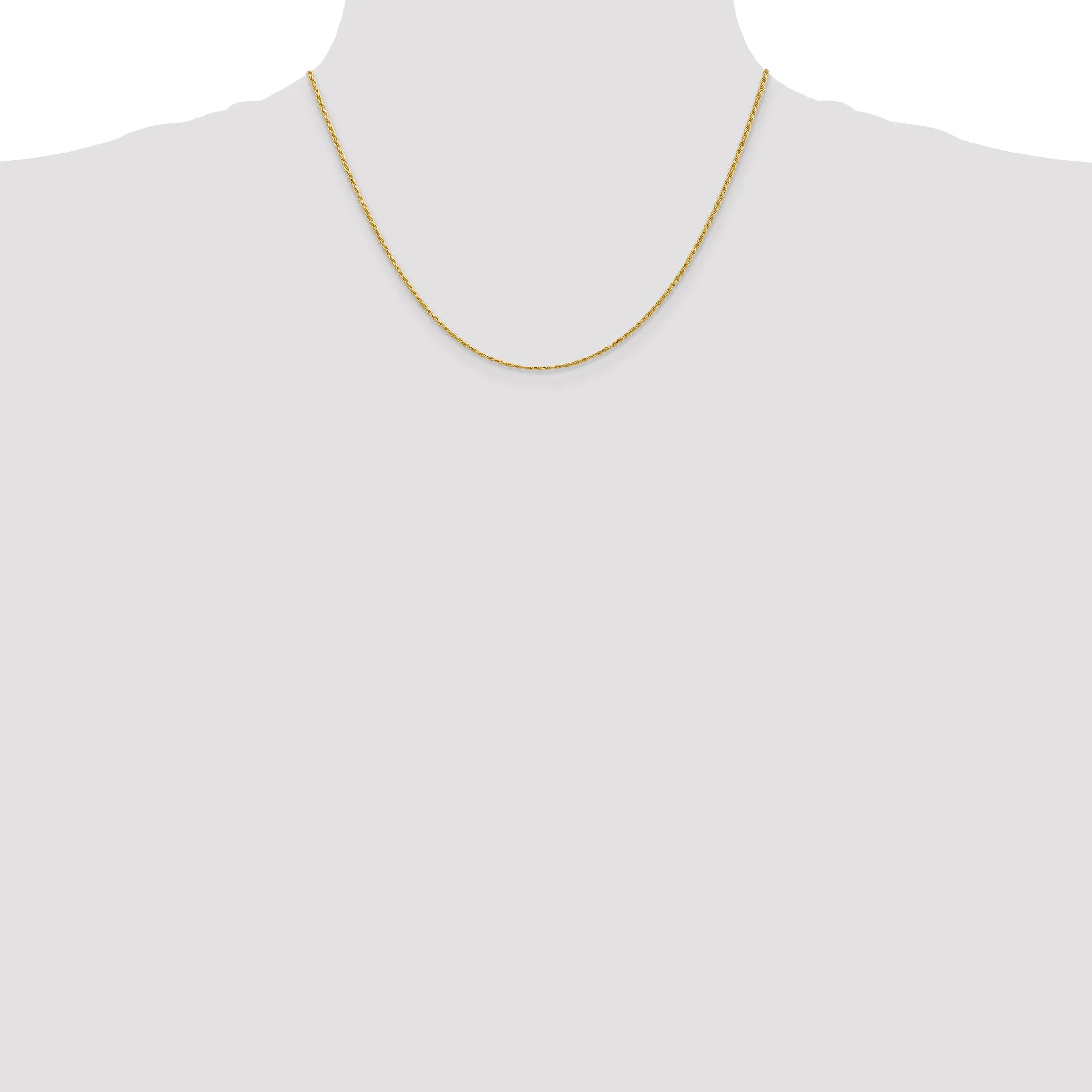 14k Yellow Gold 1.30mm Diamond Cut Rope Chain