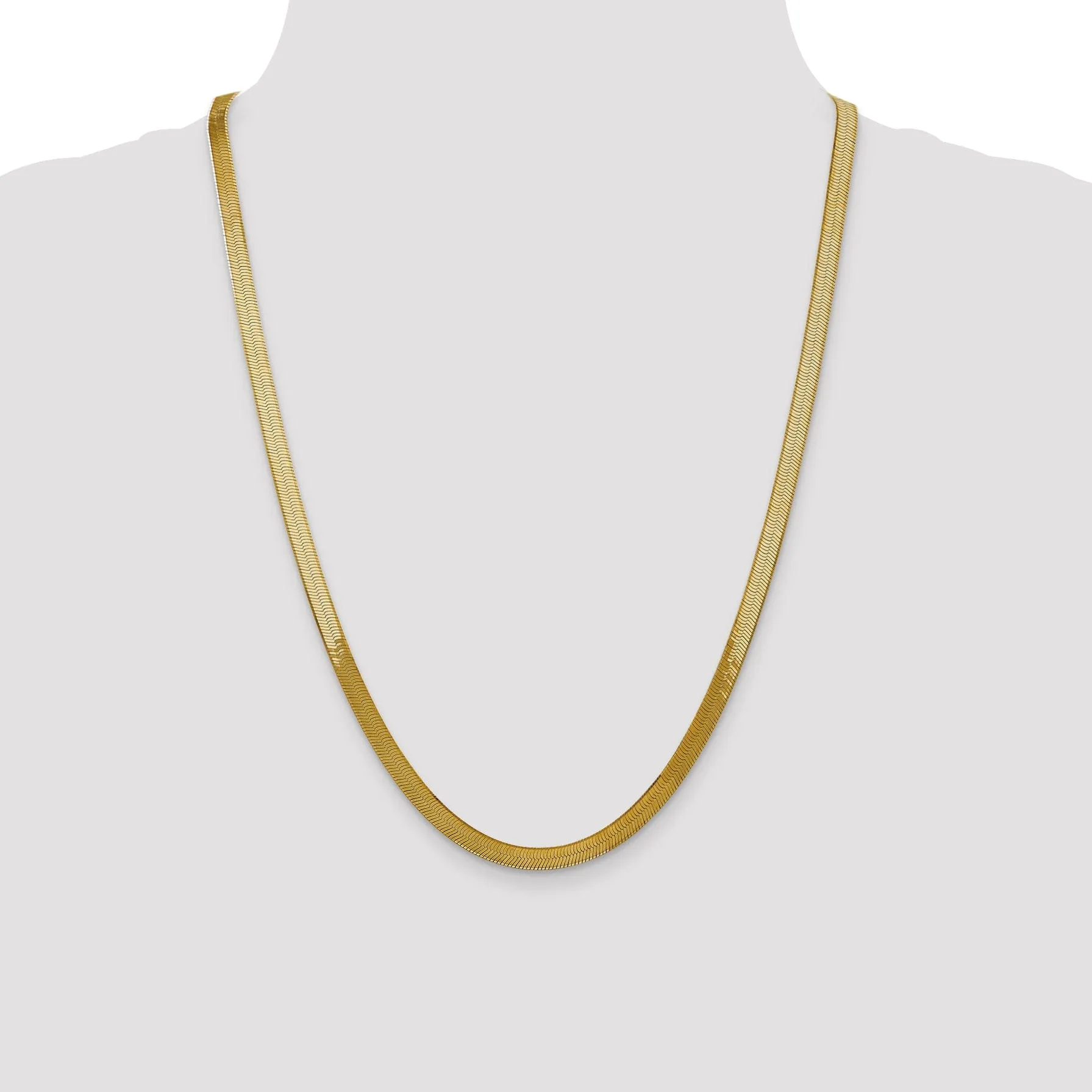 14k Yellow Gold 5.00mm Silky Herringbone Chain