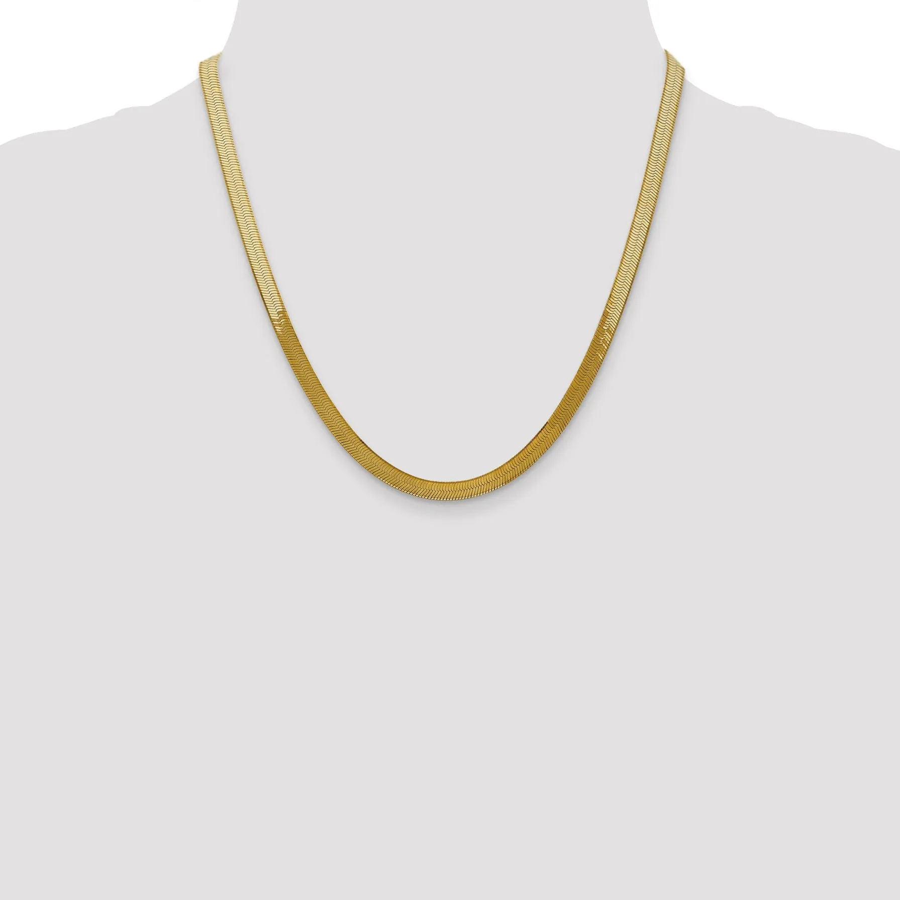 14k Yellow Gold 5.00mm Silky Herringbone Chain