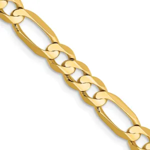 14k Yellow Gold 5.25m Concave Open Figaro Chain