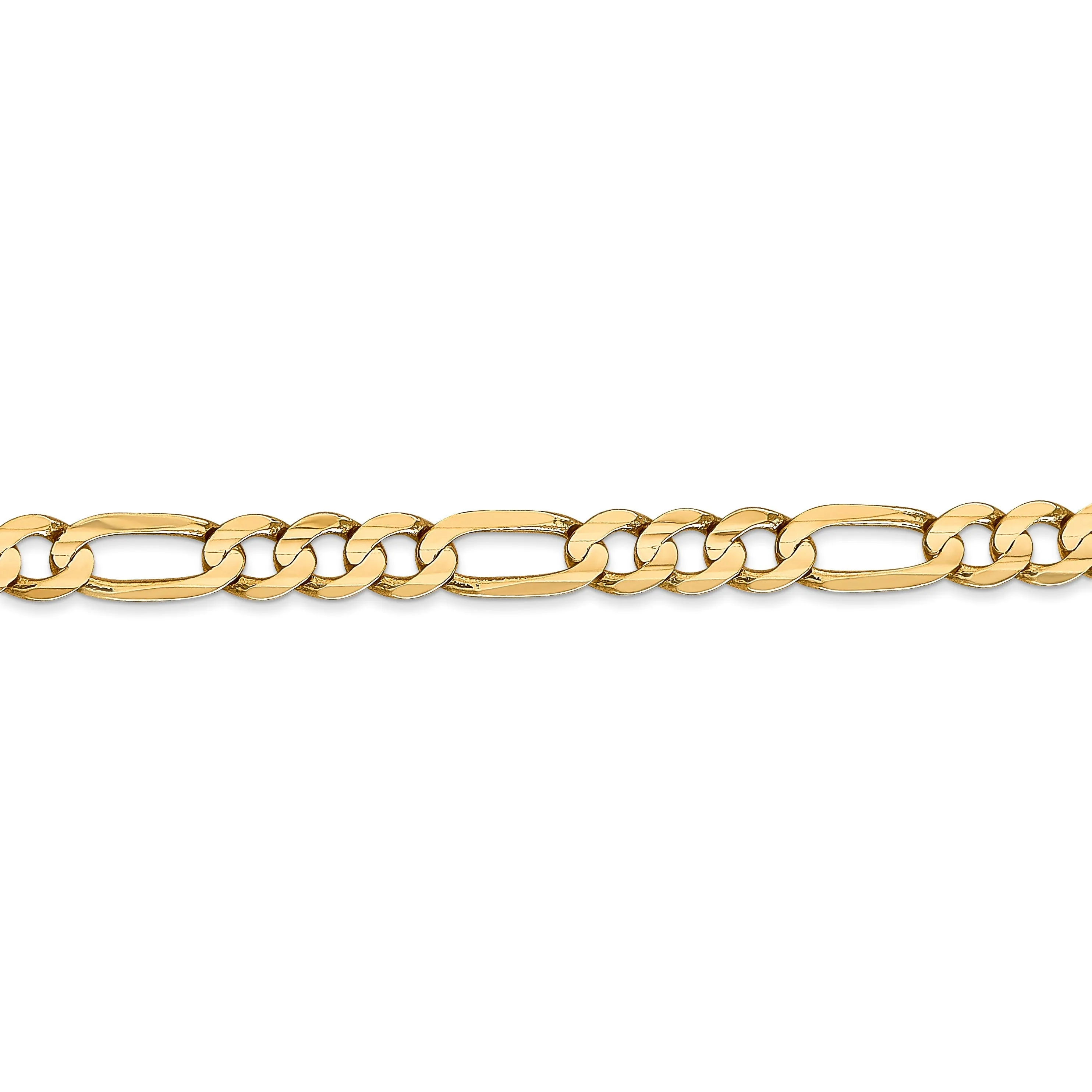 14k Yellow Gold 5.25m Concave Open Figaro Chain