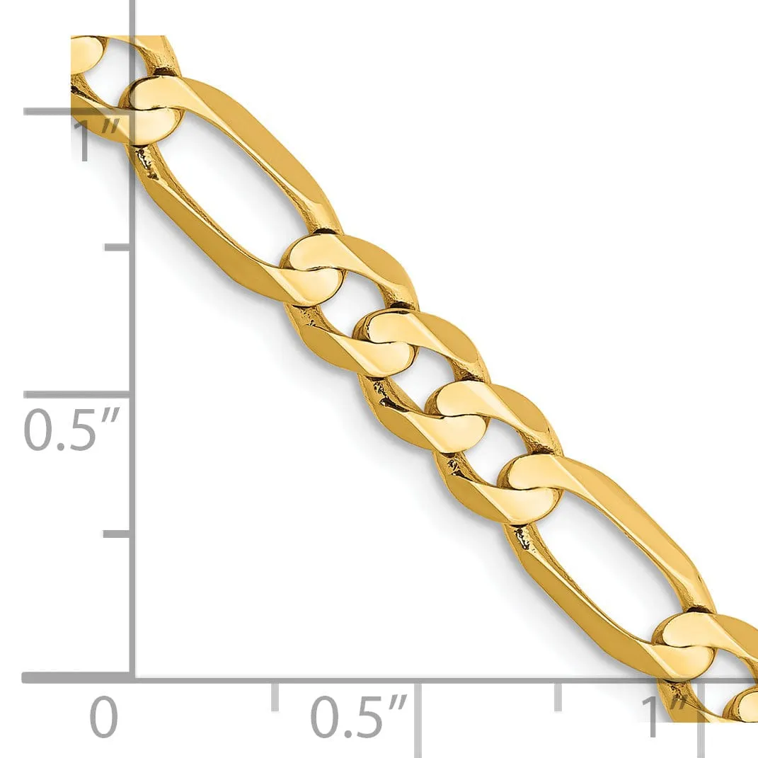 14k Yellow Gold 5.25m Concave Open Figaro Chain