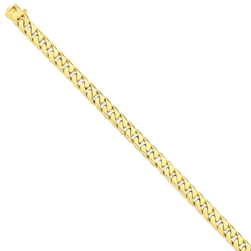 14k Yellow Gold 7.80mm Flat Beveled Curb Chain