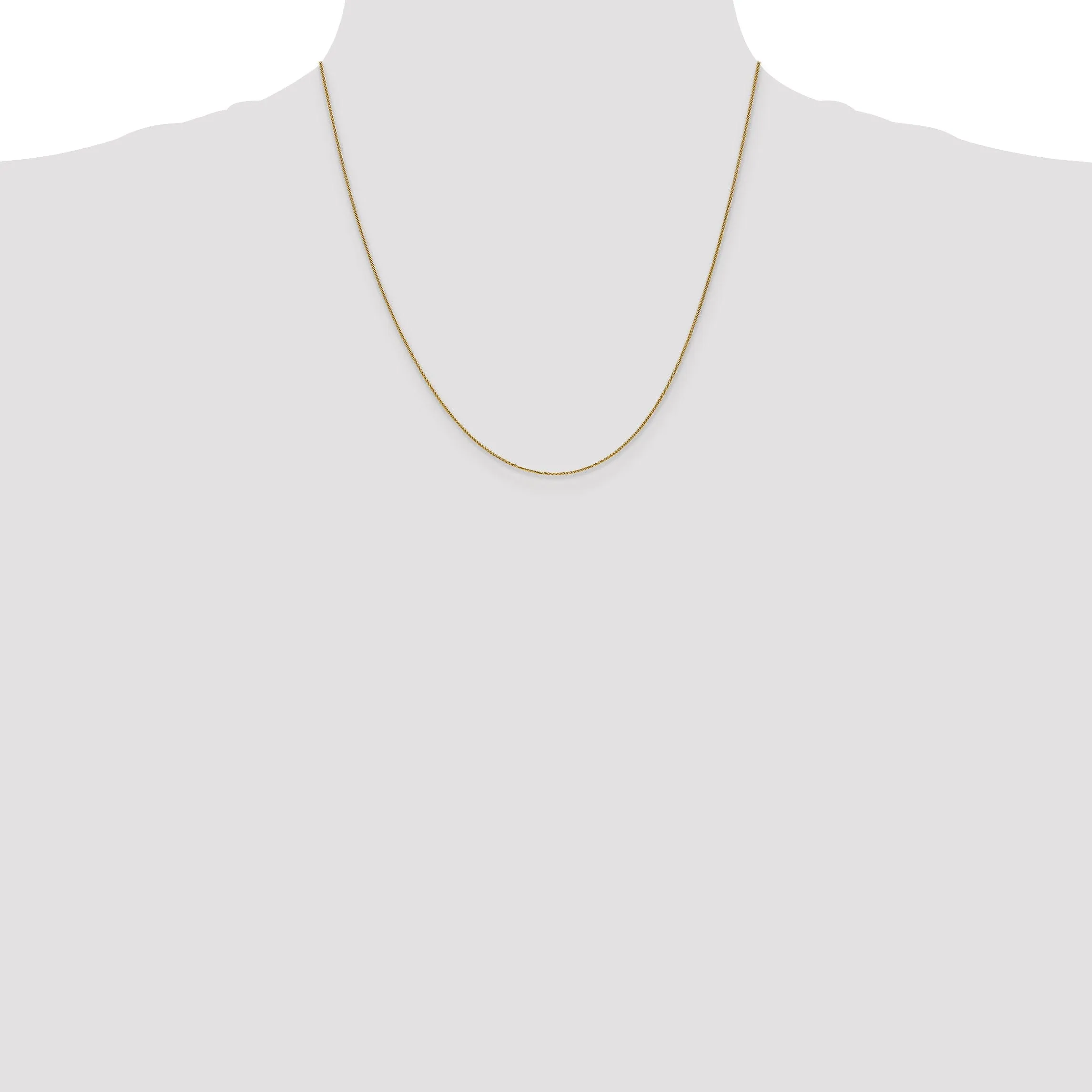 14k Yellow Gold .80mm Spiga Pendant Wheat Chain