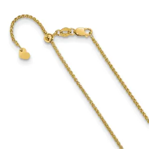 14k Yellow Gold Adjustable Wheat Chain