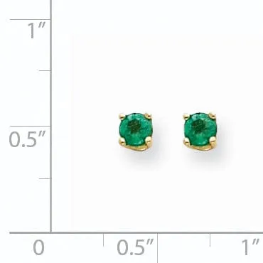 14k Yellow Gold Emerald Earring