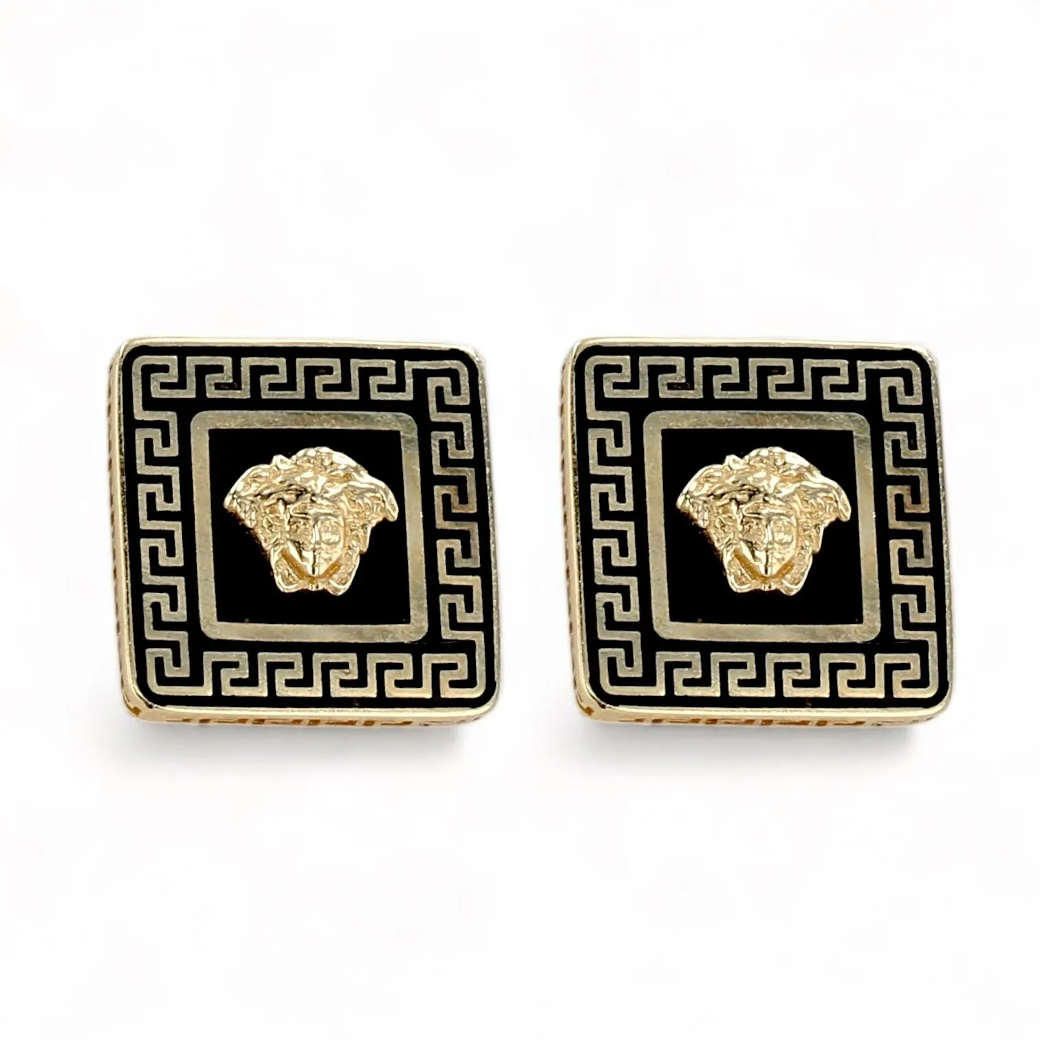 14K Yellow gold Medusa studs earrings-203978