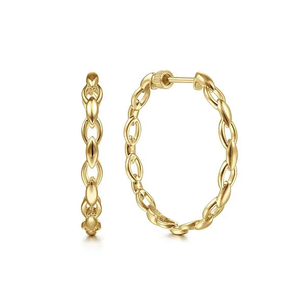 14KY Chain Hoop Earrings