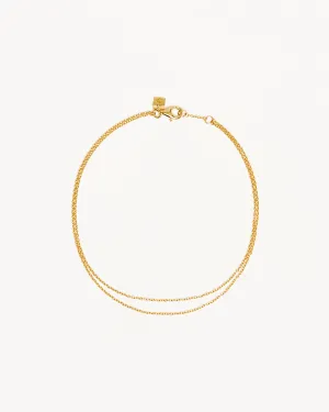 18k Gold Vermeil Purity Double Chain Anklet