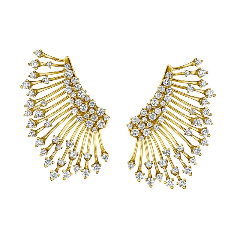 18k Luminus Yellow Gold Earring With 4.13 Cts Vs-Gh Diamonds