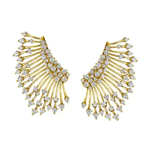 18k Luminus Yellow Gold Earring With 4.13 Cts Vs-Gh Diamonds