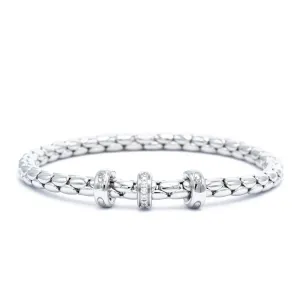 18KT White Gold Chimento Diamond Barrel Bracelet