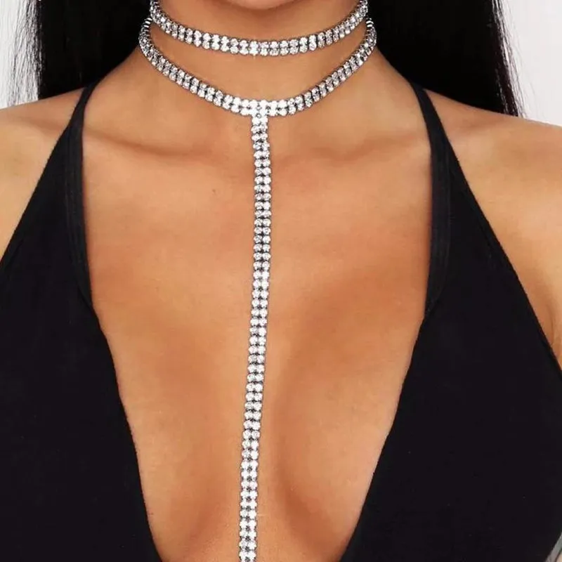 2024 NEW Selling Rhinestone Choker Crystal Gem Luxury Chokers Collar Chocker Chunky Y Necklace Women Jewelry Accessories Gifts