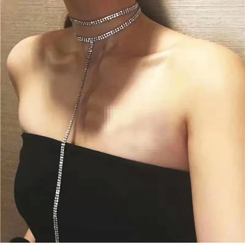 2024 NEW Selling Rhinestone Choker Crystal Gem Luxury Chokers Collar Chocker Chunky Y Necklace Women Jewelry Accessories Gifts