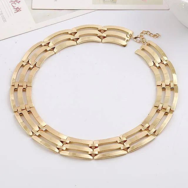 5 Designs Big Chunky Metal Statement Choker Necklace