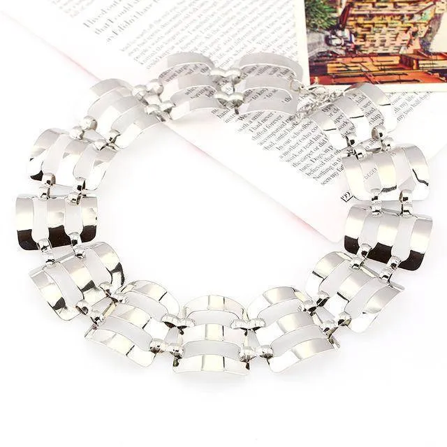 5 Designs Big Chunky Metal Statement Choker Necklace