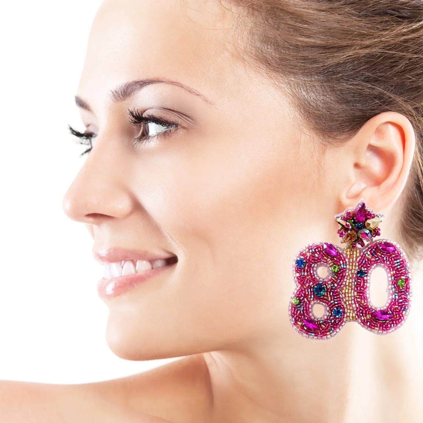 80th Birthday Beaded Earrings