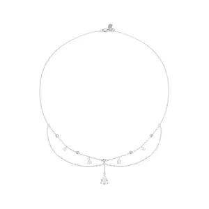 925 Sterling Silver White Gold Plated Sun and Moon Necklace Energy Pendant Neck Chain for Women Party Fine Jewelry Gift