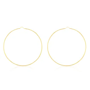 9ct Yellow Gold 80mm Plain Hoop Earrings