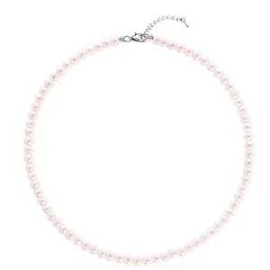 Aleasha 14" Faux Pearl Choker for Women 6mm Light Pink Pearl Strand Necklace Wedding Jewelry Gifts