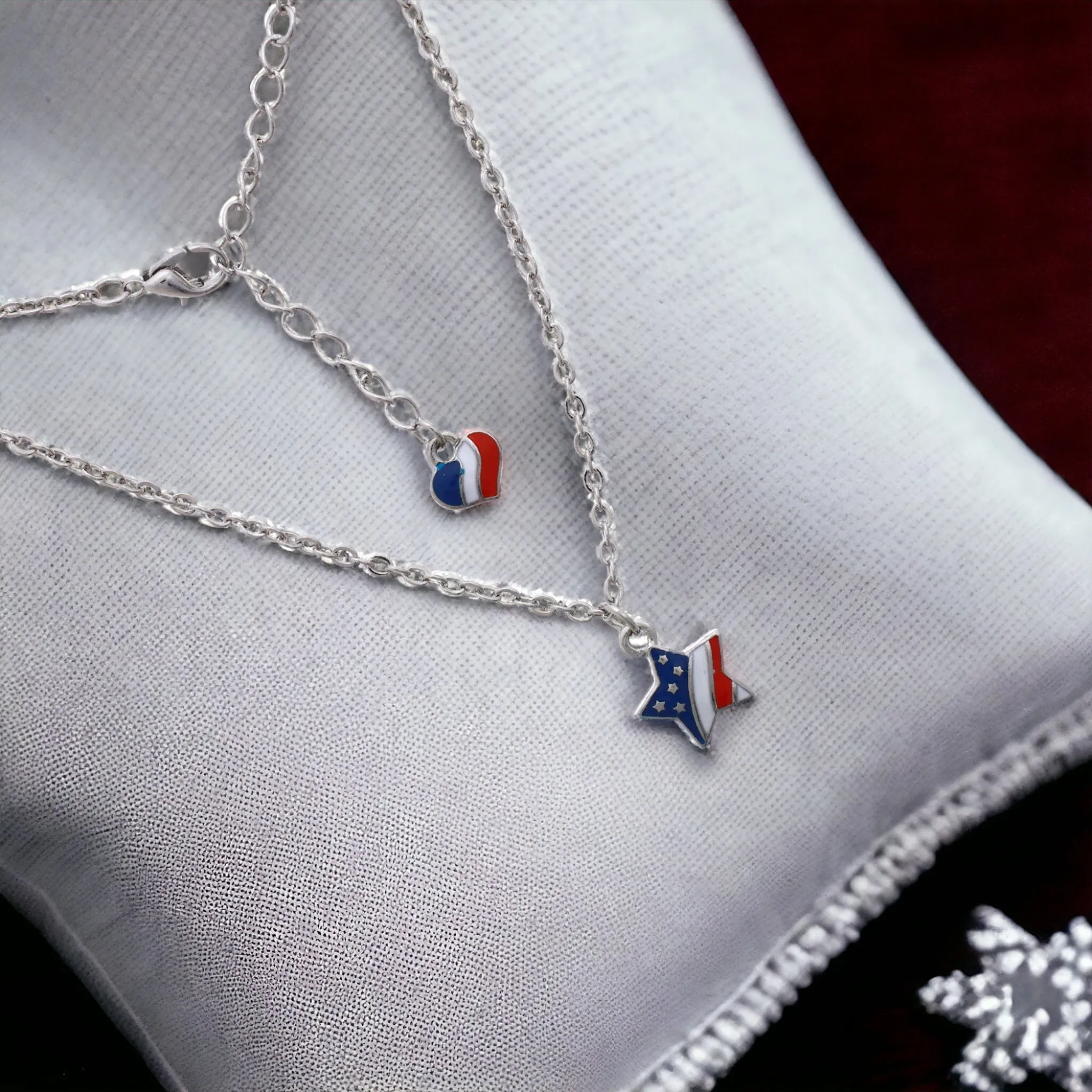 American Flag Charm Anklet