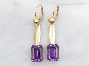 Amethyst Bar Drop Earrings