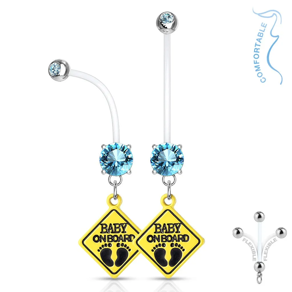 Aqua Baby On Board Pregnancy Belly Ring