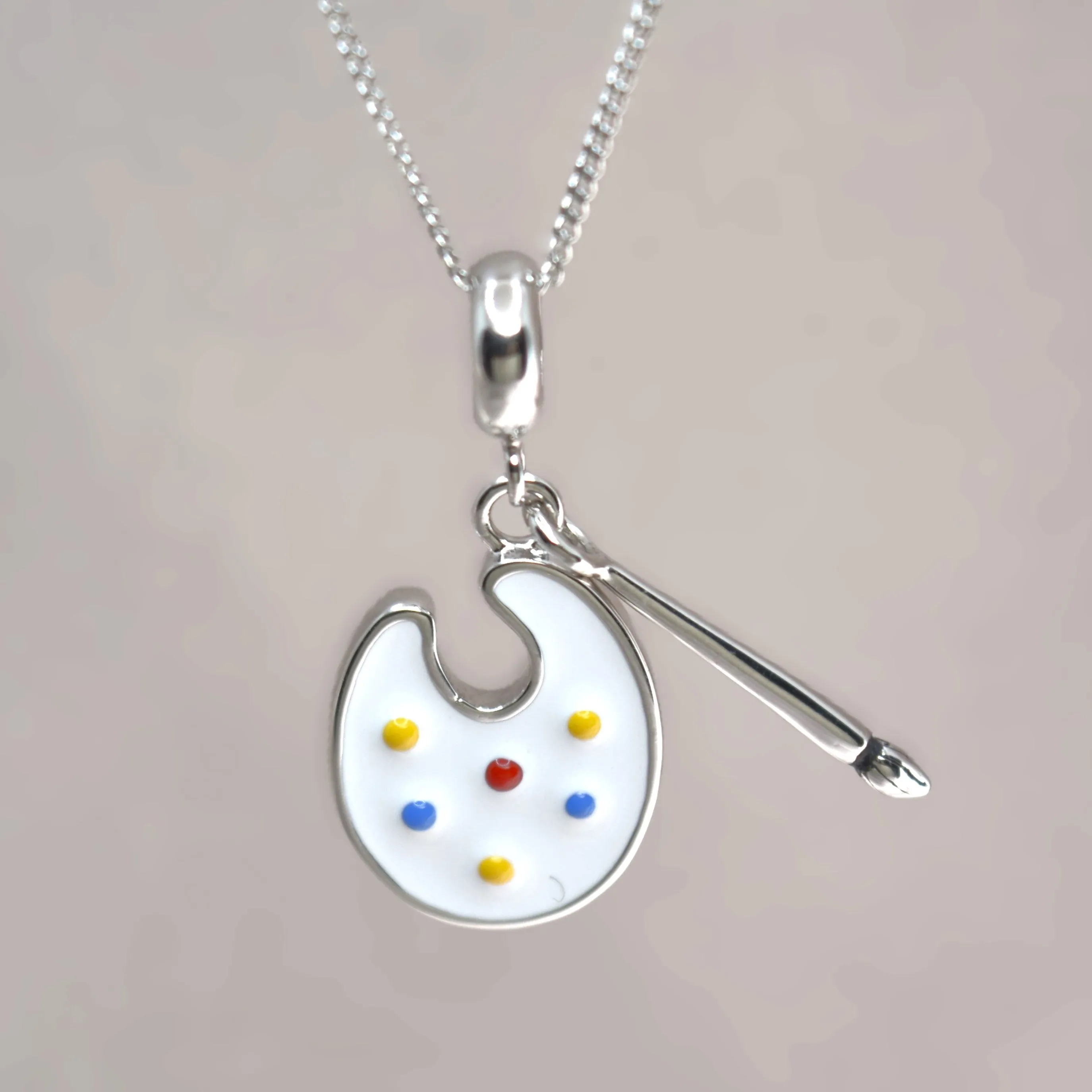 Artistic Palette Charm Pendant - 925 Silver Jewelry