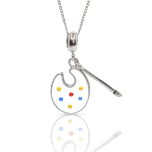 Artistic Palette Charm Pendant - 925 Silver Jewelry