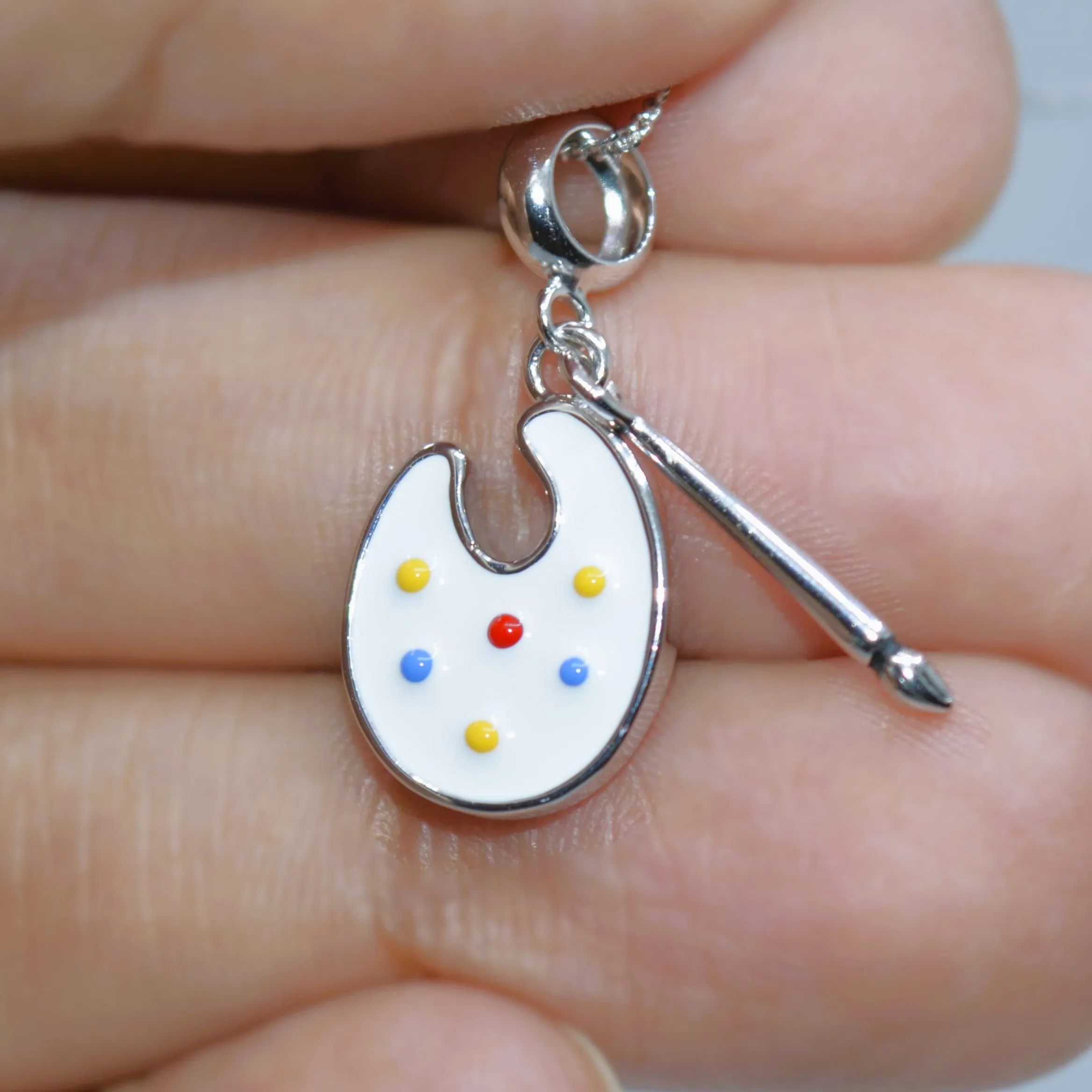 Artistic Palette Charm Pendant - 925 Silver Jewelry