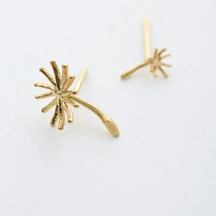 Asymmetric Dandeloin Fluff Stud Earrings