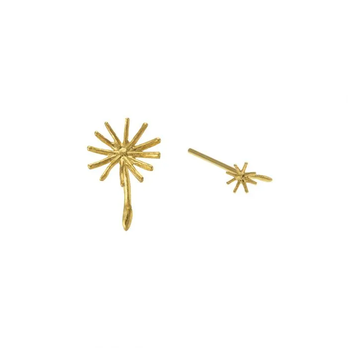 Asymmetric Dandeloin Fluff Stud Earrings