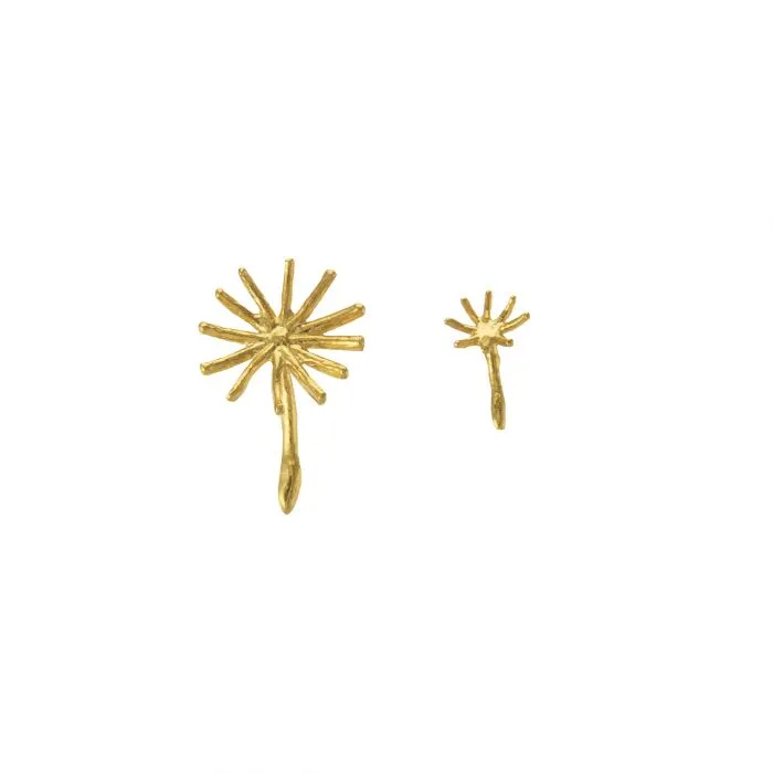 Asymmetric Dandeloin Fluff Stud Earrings