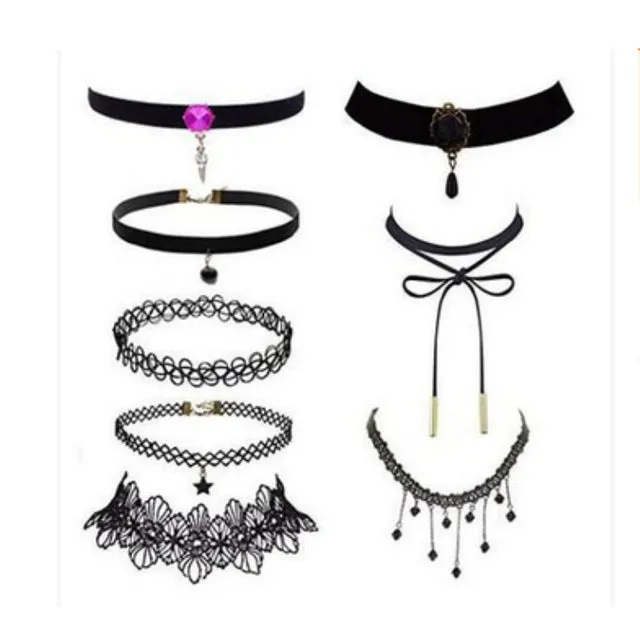 Black Velvet Choker Necklace Tattoo Lace Collar Necklace for Women Jewelry