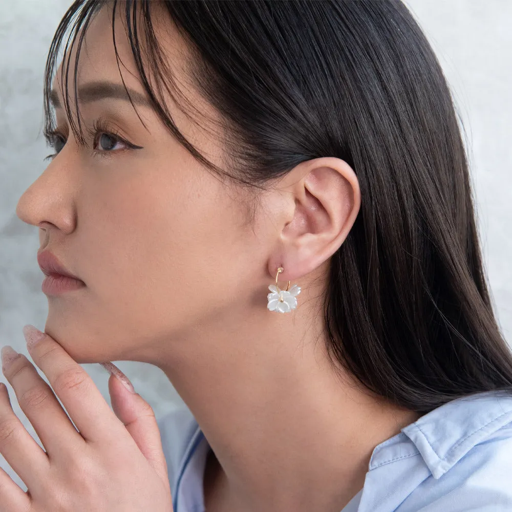 Blossoming Sakura Hoop Plastic Earrings