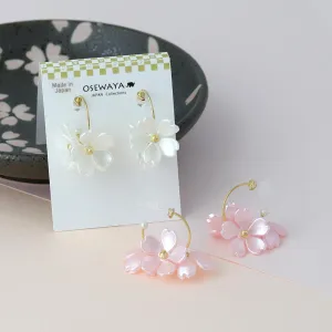 Blossoming Sakura Hoop Plastic Earrings