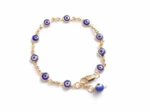 Blue Evil Eye Chain Bracelet Birthday Jewish Gift Pulsera contra Mal de Ojo