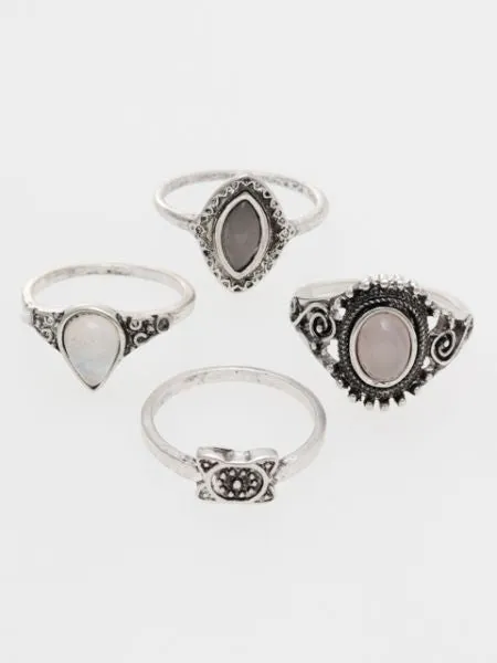 Boho Chic Metal Ring Set